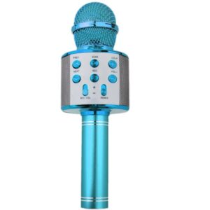 WS858 Professional Handheld Wireless Karaoke Microphone USB Speaker Microphone for Kids Music Player Singing Recorder KTV
