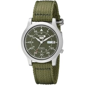 2024 New Luxury Brand SNK805 Watches for Men’s 5 Automatic Stainless Steel Watch with Green Canvas Mechanical Watch Mens Watches