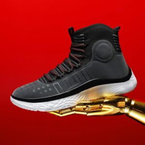 High-top shoe library 4 basketball shoes flying woven light, breathable soft casual sneakers fashion running shoes