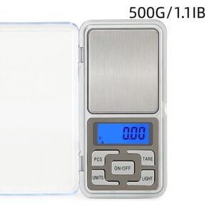 Digital Pocket Scale, Capacity High Precision Balance of 0.01g, 100-500 Gram Mini Electronic Grams Reloading Weight Scale, Food