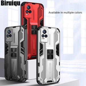 Biruiqu For VIVO V21e Shockproof Hard Multi Style Stand Holder Case Cover