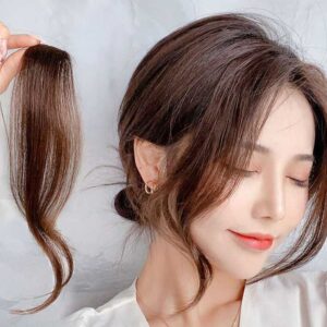 Party Curly High quality Women Female Hair Accessories Black Brown Girls Middle-part Bangs French Oblique Bangs Synthesis Wig Hair Extensions