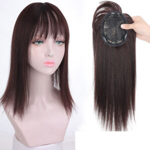 Party High quality Blonde Girls Increase Hair Volume Brown Hair Extensions High Temperature Fiber Female Topper Hair Piece 3D Hair Bangs Long Straight Wig Head Top Wig Block