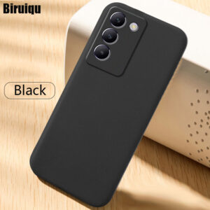 Biruiqu For VIVO V30 Lite Shockproof Anti Slip Soft TPU Sandstone Matte Back Case Cover