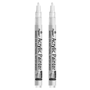 Black&White Paint Pen, Extra Fine Point Acrylic Marker Pens for Wood,Rock,Plastic,Glass,Stone,Metal,Canvas,Ceramic, Opaque Ink
