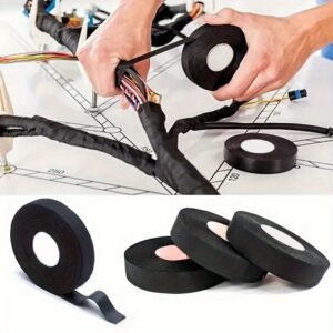 9/15/19/25/32mm Heat-resistant Cloth Tape Black Velvet Wiring Harness Tape Acrylic Glue Series Car Wiring Harness Wrapping