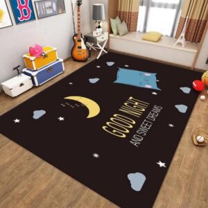 Cartoon Crystal Velvet Carpet Living Room Sofa Coffee Table Mat Children’s Bedroom Bed Play Non-Slip Blanket Home Decoration