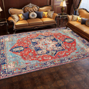 VIKAMA Bohemian Home Crystal Velvet Carpet Vintage Living Room Sofa Dirt Resistant Non-Slip Mat Bedroom Decoration Carpet
