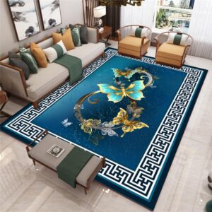 Chinese Style Crystal Velvet Carpet New Chinese Living Room Tea Table Carpet Mat Zen Tea Room Study Sofa Bedroom Carpet