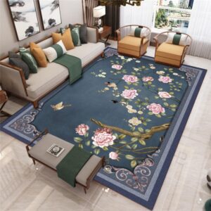 Chinese Style Crystal Velvet Carpet New Chinese Living Room Tea Table Carpet Mat Zen Tea Room Study Sofa Bedroom Carpet