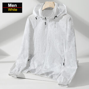CHRLCK Men’s Running Hiking Fishing Waterproof Jackets Zipper Pockets Sun Protection Clothes Boys Breathable Skin Jacket