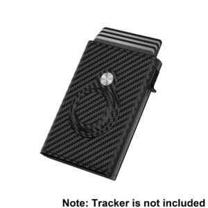 Mens Smart Wallet Card Holder for AirTag RFID Blocking Slim Carbon Fiber Minimalist ID Window