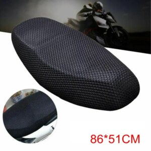 Breathable Summer Cool 3D Mesh Motorcycle Moped Motorbike Scooter Black Seat Covers Cushion Anti-Slip Cover Grid Protection Pad