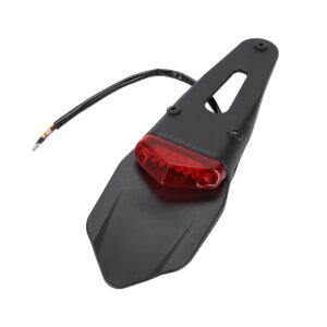 Motorcycle Rear Fender Tail Light Dirt Bike 12V LED Taillight Brake Stop License Plate Lamp For Trail Supermoto Motocross Enduro