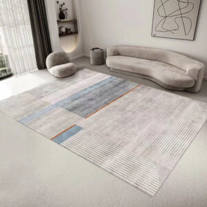 Modern geometric simple crystal velvet carpet Nordic striped living room American coffee table bedroom bed light luxury
