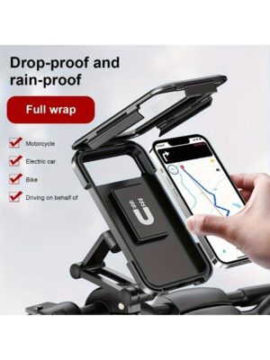 Waterproof Motorcycle Bike Mobile Phone Holder Support Universal Bicycle GPS 360┬░ Swivel Adjustable Motorcycle Cellphone Holder