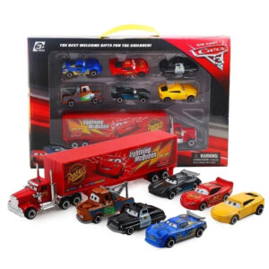 Disney 6/7pcs Set Pixar Cars Lightning Mcqueen Jackson Storm Mack Uncle Truck 1:55 Dietcast Metal Car Model Children’S Toy Gift