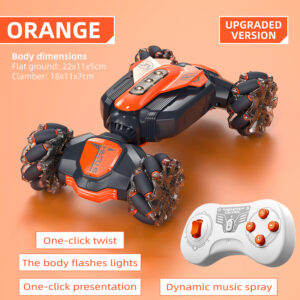 RC Stunt Car Remote Control Car Watch Hand Gestures 4WD 360┬░ Rotating Off-road Climbing Exhaust Blowtorch Music Toy For Children