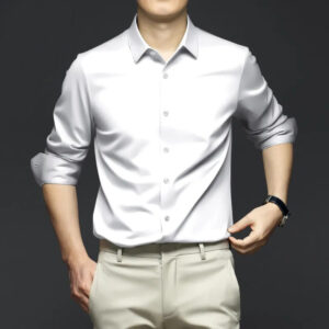 S-6XL Men’s Shirt Long Sleeve Non iron Wrinkle Resistant Business Dress High end Professional Casual Suit White Shirt