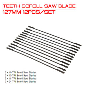 12Pcs/set Teeth Scroll Saw Blade 127mm Woodworking Power Tool Accessories Black for Cutting Wood