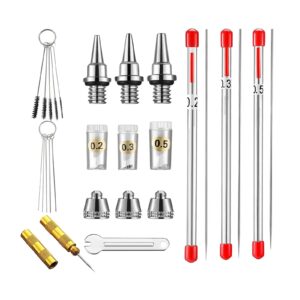 13Pcs 0.2mm 0.3mm 0.5mm Airbrush Needle Kits Accessories Durable Mini Wrench with Cleaning Tool Replacement Airbrush Spare Parts