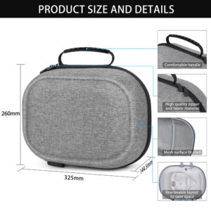 Hard suitcase compatible with Oculus Quest 2,Chargable Anti-Drop Basic/Elite VR game headphones and touch controller accessorieS