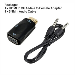 HDMI to VGA Adapter With 3.5Mm Jack Audio Cable HD 1080P HDMI Male To HDMI-compatible Female Converter For PC Laptop To Monitor