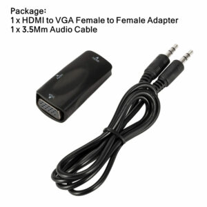 HDMI to VGA Adapter With 3.5Mm Jack Audio Cable HD 1080P HDMI Male To HDMI-compatible Female Converter For PC Laptop To Monitor