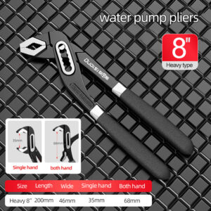Plumbing Installation Pliers Spanner Heavy Duty Straight Pipe Wrench Universal Large Opening Adjustable Clamp 8/10/12 Inch