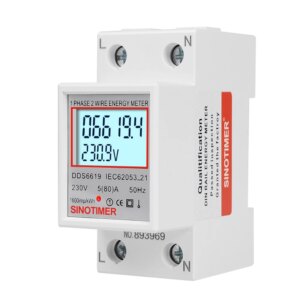 Digital Electricity Usage Monitor Din Rail 220V 230V Electrical Load Analyzer Super Energy Saving 50 60Hz for Home Or Business