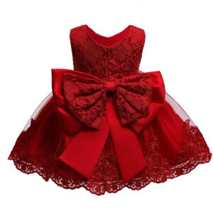 Baby Girls Party Dress for 1-5 Ys Sleeveless Lace Elegant Gown Cute Newborn Infant Birthday Baptism Vestidos Flower Kids Dresses