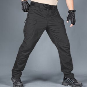 Mens Spring And Autumn Style Loose Large Size Leisure Three Bag String Tooling Multi Pocket Straight Pants