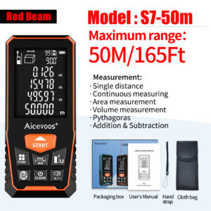 Aicevoos Digital Laser Rangefinder 50M 70M 100M 120M Laser Distance Meter Trena Laser Tape Measure Roulette Range Finder