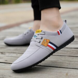 2024 Men Casual Shoes Lace-up Canvas Work Shoes Outdoor Breathable Casual Sneakers Non-Slip Man Hiking Footwear Summer Versatile
