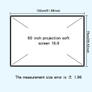 Projection screen folding wrinkle resistant portable HD 16:9 hanging movie home, outdoor, indoor, camping 60-150 inches