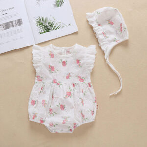 Summer baby Girl Floral Princess Dress New Baby Girl Dress Short Sleeved Dress baby cotton baby children’s outdoor clothing