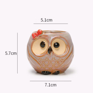Cute Owl Ceramic Flower Pot Garden Office Decoration Succulent Mini Owl Flowerpot Cute Animal Flowerpot Cactus Plants Planters