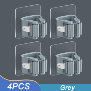 4PCS Wall Mounted Mop Organizer Holder Wall-Mounted Waterproof Mop Storage Rack Broom Hanger Hooks Household Tools