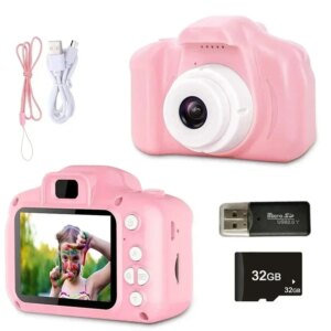 Mini Children Camera X2 Digital Vintage Camera Educational Toys Kids Projection Video Camera Outdoor Photography Toy Gifts 32GB