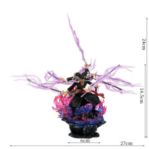 40cm One Piece Zoro Anime Figure Three Heads Six Arms Nine Blades Flow Shura Roronoa Zoro Action Figure PVC Collection Model Toy