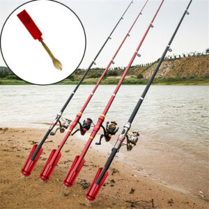 Fishing Rod Stand Pole Holder Plug Insert Ground Iron Tool Red folding ground plug bracket Fishing Rod Stand Pole Holder