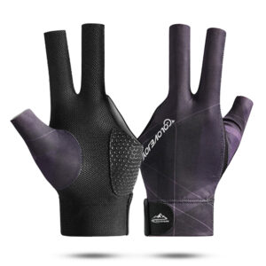 Open Finger Billiard Gloves Antiskid Polyester Snooker Billiards Gloves Adjustable Sticker Smooth Soft Portable Amateur Training