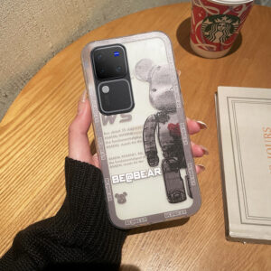 For VIVO V30 5G Case Couple Fashion Cartoon Bear Soft Silicone Transparent Anti Drop for VIVO V30 Back Cover