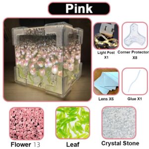 Creative Diy Tulip Nightlight Flower Sea Cube Small Night Lamp Decor Atmosphere Lamp Valentine’s Day Birthday Gift