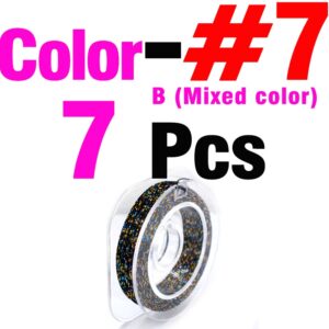 MNFT 7Pcs Metallic Guide Wrapping Fishing Line Thread for Rod Building Colorful 50Meters