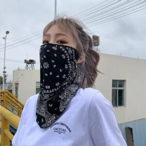 The New Summer Sun Mask Men And Women Hanging Ears Anti-Ultraviolet Half-Face Neck Protection Driving Ice Silk Mask Face Yarn Th