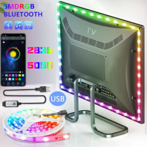 LED Lights 1M/3M/5M RGB 5050 2835 Bluetooth APP Control RGB Color Changing Light with Remote Mode For Room Decoration TV Outdoor
