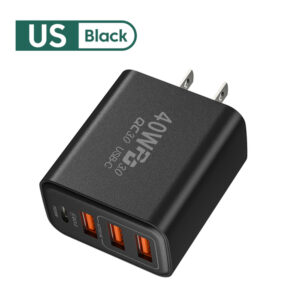 40W 4 Ports USB Type C Charger Quick Charge 3.0 EU Plug Fast Charging For IPhone Samsung Xiaomi Mobile Phone PD Charge Adapter