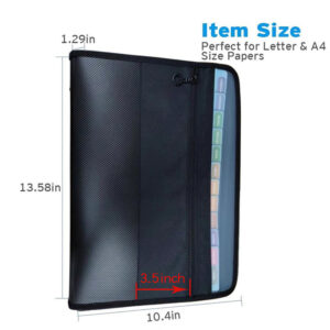 Kobest Expanding File Organizer 13 Pocket Accordion A4 Document Ziper Folder Bag Hot Style
