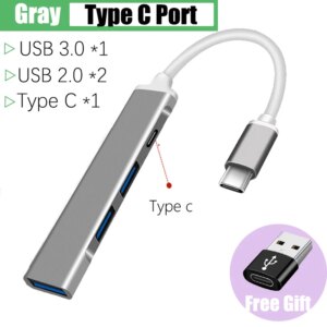 Usb C Docking Station 4 Port Type C Multi Splitter OTG USB HUB Adapter for Macbook 13 HUAWEI Xiaomi Phone Laptop Accessories